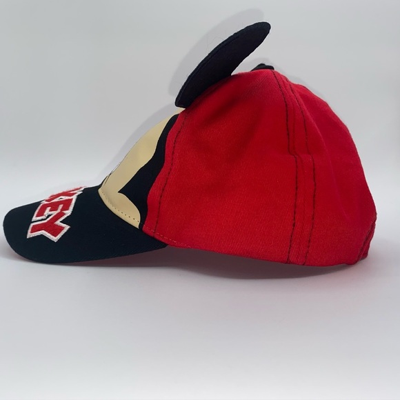 Children’s Disney Mickey Mouse Baseball Cap w/Ears Adjustable Red 100%Cotton EUC - Picture 2 of 15